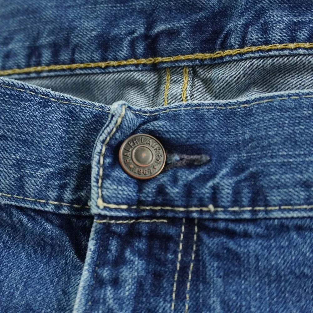 Polo Ralph Lauren Straight Leg Jeans Mens 42x30 Blue Medium Wash Dungarees